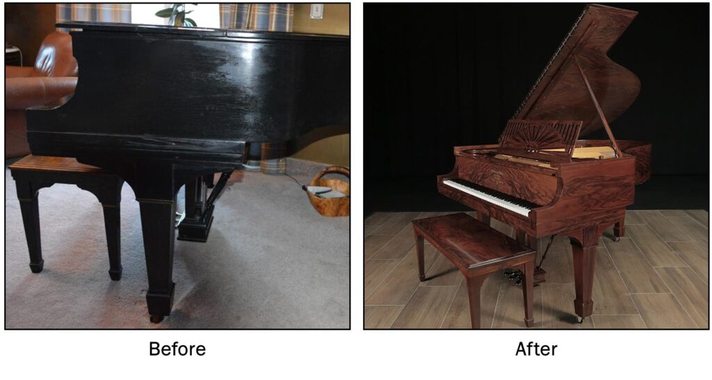 Before and after refinishing