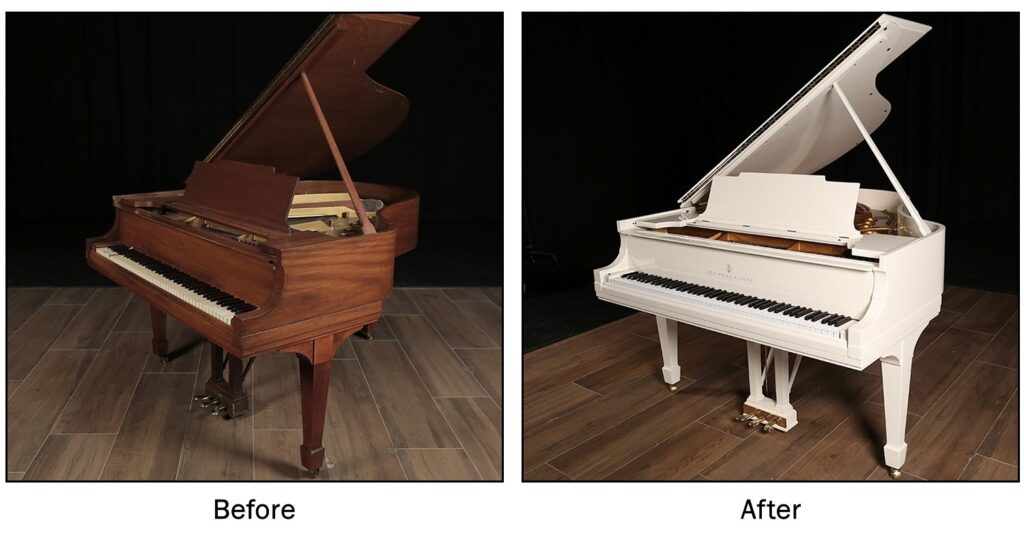Mahogany grand refinished in white