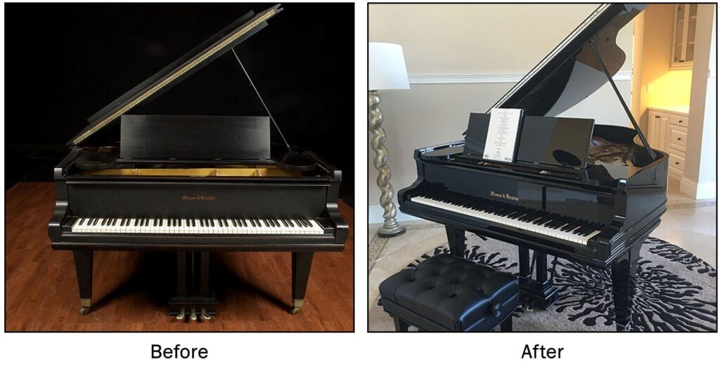 Ebony grand, refinished and delivered