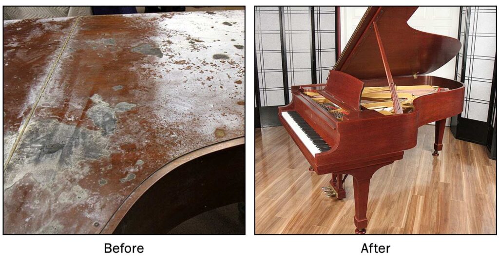 Before and after refinishing