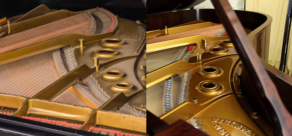 Steinway plate, before and after refinishing